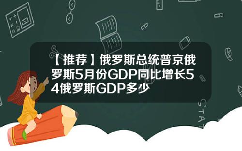 【推荐】俄罗斯总统普京俄罗斯5月份GDP同比增长54俄罗斯GDP多少