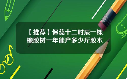 【推荐】保蕊十二时辰一棵橡胶树一年能产多少斤胶水