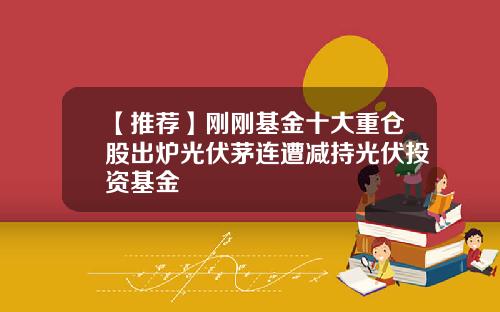 【推荐】刚刚基金十大重仓股出炉光伏茅连遭减持光伏投资基金
