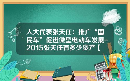 人大代表张天任：推广“国民车”促进微型电动车发展-2015张天任有多少资产【新闻】.