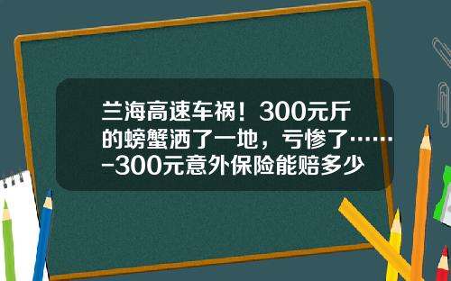 兰海高速车祸！300元斤的螃蟹洒了一地，亏惨了……-300元意外保险能赔多少钱【新闻】.