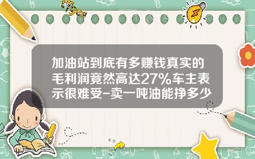 加油站到底有多赚钱真实的毛利润竟然高达27%车主表示很难受-卖一吨油能挣多少钱【新闻】