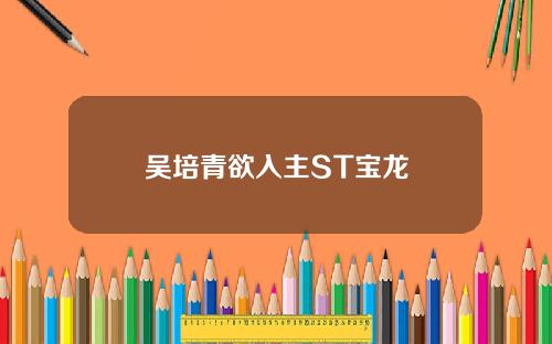 吴培青欲入主ST宝龙