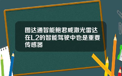 图达通智能鲍君威激光雷达在L2的智能驾驶中也是重要传感器