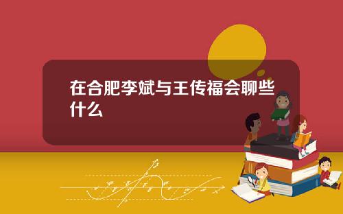 在合肥李斌与王传福会聊些什么
