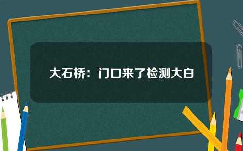 大石桥：门口来了检测大白