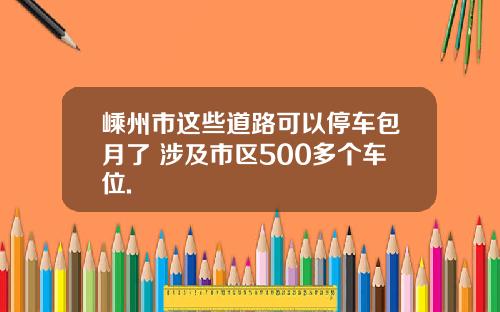 嵊州市这些道路可以停车包月了 涉及市区500多个车位.