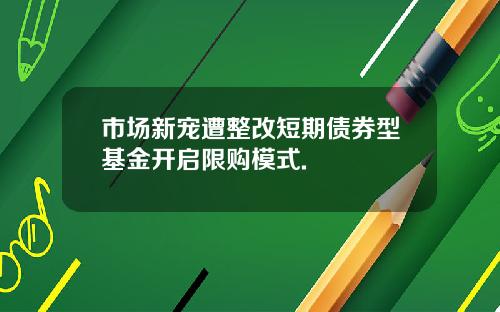 市场新宠遭整改短期债券型基金开启限购模式.