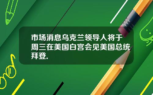 市场消息乌克兰领导人将于周三在美国白宫会见美国总统拜登.