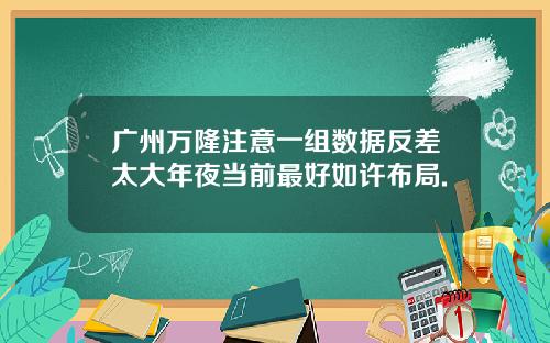 广州万隆注意一组数据反差太大年夜当前最好如许布局.