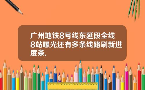广州地铁8号线东延段全线8站曝光还有多条线路刷新进度条.