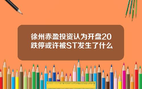 徐州赤盈投资认为开盘20跌停或许被ST发生了什么