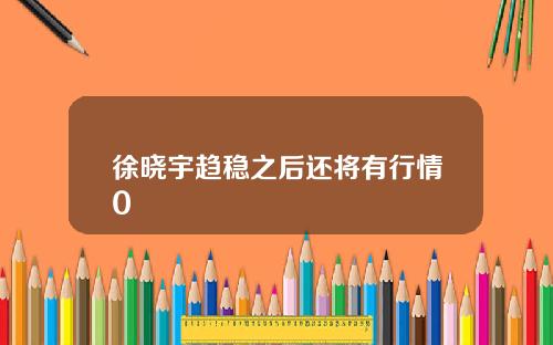 徐晓宇趋稳之后还将有行情0