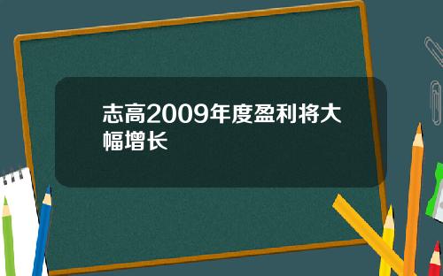 志高2009年度盈利将大幅增长