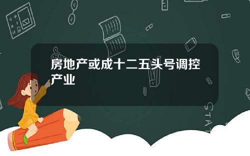 房地产或成十二五头号调控产业