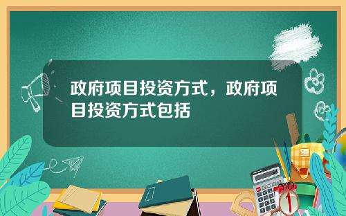 政府项目投资方式，政府项目投资方式包括