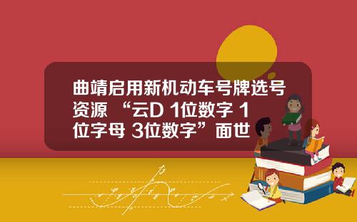曲靖启用新机动车号牌选号资源 “云D+1位数字+1位字母+3位数字”面世