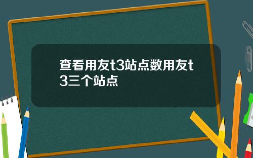 查看用友t3站点数用友t3三个站点