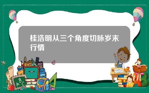 桂浩明从三个角度切脉岁末行情