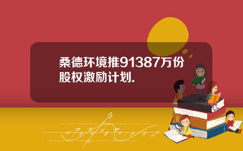 桑德环境推91387万份股权激励计划.