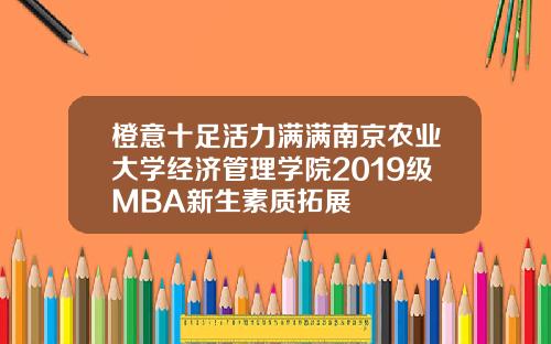 橙意十足活力满满南京农业大学经济管理学院2019级MBA新生素质拓展
