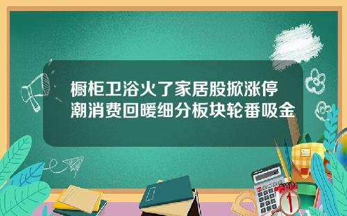 橱柜卫浴火了家居股掀涨停潮消费回暖细分板块轮番吸金