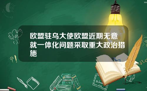 欧盟驻乌大使欧盟近期无意就一体化问题采取重大政治措施
