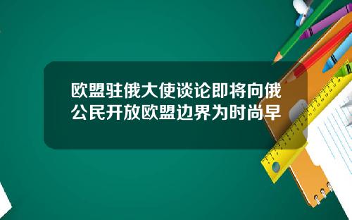 欧盟驻俄大使谈论即将向俄公民开放欧盟边界为时尚早