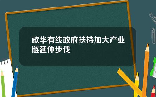 歌华有线政府扶持加大产业链延伸步伐