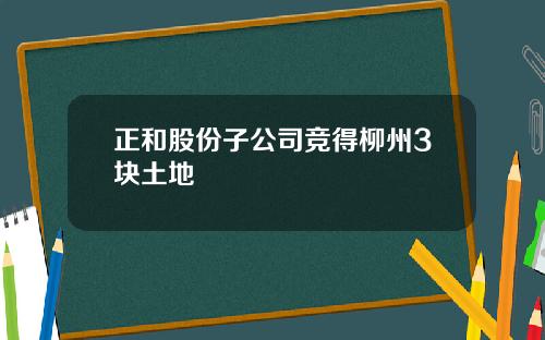 正和股份子公司竞得柳州3块土地