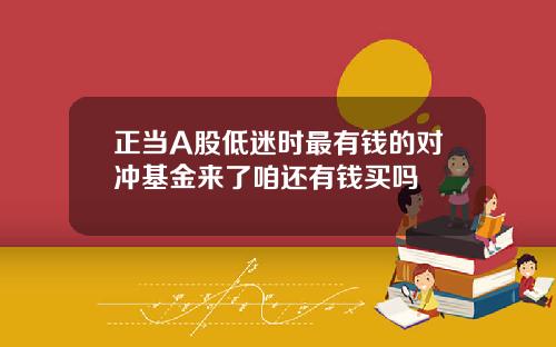 正当A股低迷时最有钱的对冲基金来了咱还有钱买吗