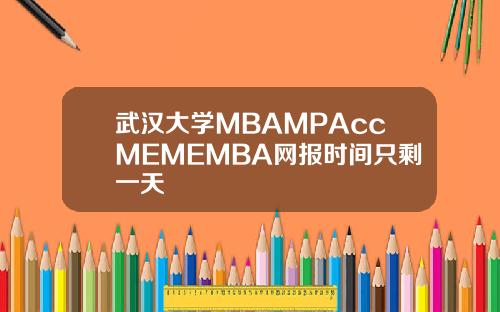 武汉大学MBAMPAccMEMEMBA网报时间只剩一天