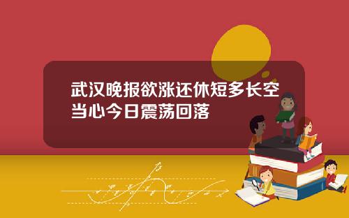 武汉晚报欲涨还休短多长空当心今日震荡回落