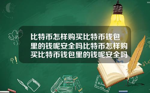 比特币怎样购买比特币钱包里的钱呢安全吗比特币怎样购买比特币钱包里的钱呢安全吗知乎