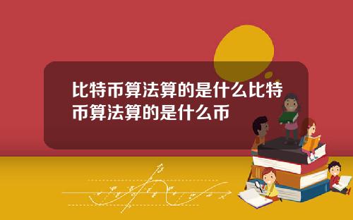 比特币算法算的是什么比特币算法算的是什么币