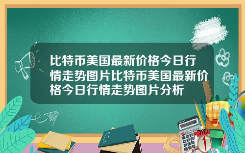 比特币美国最新价格今日行情走势图片比特币美国最新价格今日行情走势图片分析