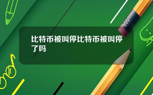 比特币被叫停比特币被叫停了吗