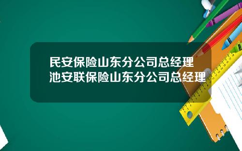 民安保险山东分公司总经理池安联保险山东分公司总经理