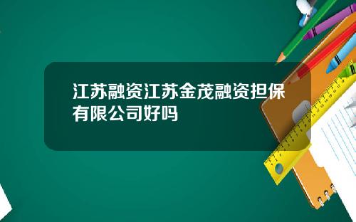 江苏融资江苏金茂融资担保有限公司好吗