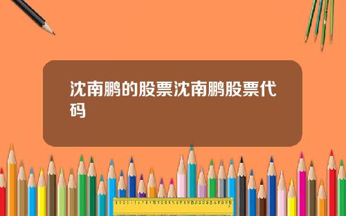 沈南鹏的股票沈南鹏股票代码