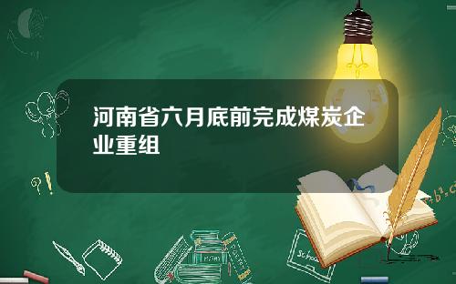 河南省六月底前完成煤炭企业重组