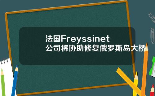 法国Freyssinet公司将协助修复俄罗斯岛大桥