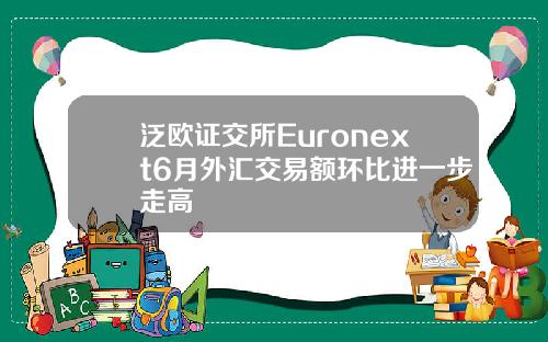 泛欧证交所Euronext6月外汇交易额环比进一步走高