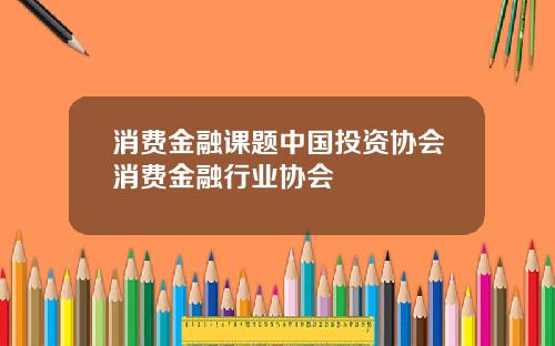 消费金融课题中国投资协会消费金融行业协会
