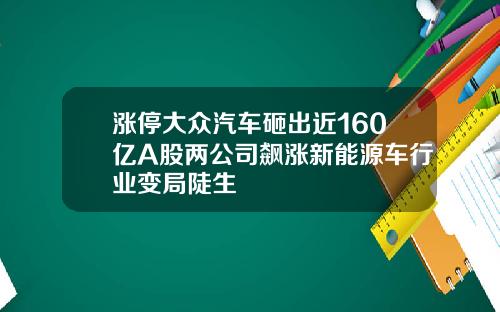 涨停大众汽车砸出近160亿A股两公司飙涨新能源车行业变局陡生