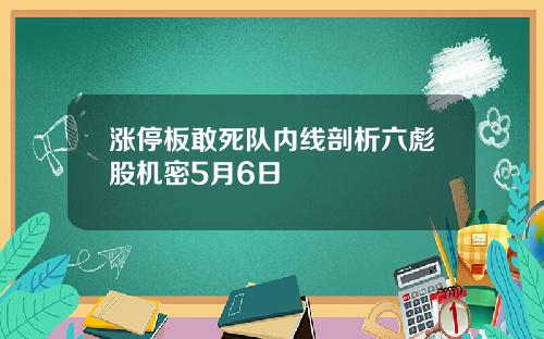 涨停板敢死队内线剖析六彪股机密5月6日