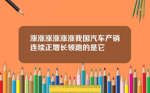 涨涨涨涨涨涨我国汽车产销连续正增长领跑的是它