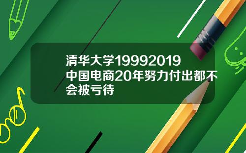 清华大学19992019中国电商20年努力付出都不会被亏待