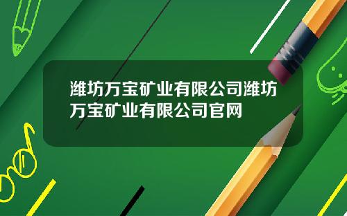 潍坊万宝矿业有限公司潍坊万宝矿业有限公司官网