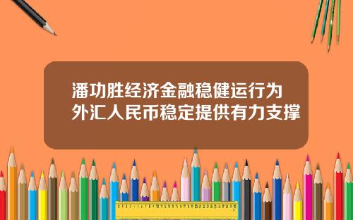潘功胜经济金融稳健运行为外汇人民币稳定提供有力支撑